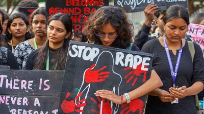 Students stage a protest against the rape and murder of a Kolkata based trainee doctor. (PTI file photo) Students stage a protest against the rape and murder of a Kolkata based trainee doctor. (PTI file photo)