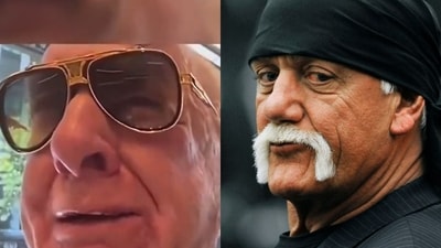 Ric Flair breaks down in tears after Hulk Hogan's demise (X and AP image)