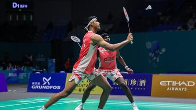 Satwik-Chirag in action in China Open. (Badminton Photo)