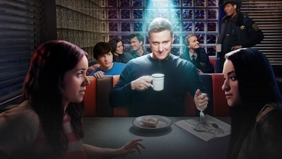 Resident Alien follows the story of Harry, an alien with the voice of Alan Tudyk, who crash-lands on Earth after his spaceship crashes. (SYFY.com) Resident Alien follows the story of Harry, an alien with the voice of Alan Tudyk, who crash-lands on Earth after his spaceship crashes. (SYFY.com)