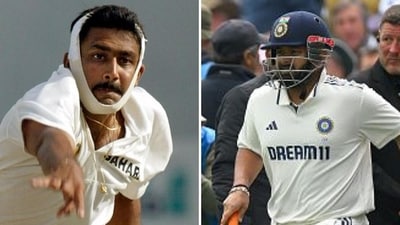 Rishabh Pant, right, finds himself in the same brave company of Anil Kumble (AFP Images)