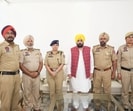 CM Bhagwant Mann felicitating cops in Chandigarh. (Sourced)