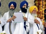Jathedar Giani Kuldeep Singh Gargaj and other Sikh high priests at the Akal Takht in the Golden Temple complex in Amritsar. Jathedar Giani Kuldeep Singh Gargaj and other Sikh high priests at the Akal Takht in the Golden Temple complex in Amritsar.