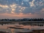 Nearly dried up Mallathahalli Lake as the city witnesses acute water shortage in Bengaluru. (PTI photo)
