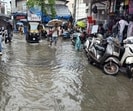 Thane, India - July -25, 2025:after rain in tha e city water logging at jambali naka market thane .,in Thane,in Mumbai, India, on, Friday, July -25, 2025. ( Praful Gangurde / HT Photo ) (praful Gangurde) Thane, India - July -25, 2025:after rain in tha e city water logging at jambali naka market thane .,in Thane,in Mumbai, India, on, Friday, July -25, 2025. ( Praful Gangurde / HT Photo ) (praful Gangurde)