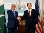 US secretary of state Marco Rubio (R) greets Pakistani deputy Prime Minister and foreign minister Ishaq Dar at the Department of State on Friday.