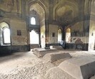 Walls of Shish Gumbad have started to peel off. (Arvind Yadav/HT Photo)