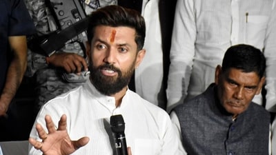 File Photo: Union Minister and Lok Janshakti Party (Ramvilas) president Chirag Paswan addressing a press conference at party office in Patna, Bihar. (Santosh Kumar/ Hindustan Times)