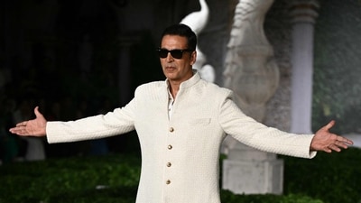 Akshay Kumar walked for Falguni Shane Peacock, marking a significant moment for the actor and his fans as he returned to the runway after a 12-year hiatus. (Money SHARMA / AFP) Akshay Kumar walked for Falguni Shane Peacock, marking a significant moment for the actor and his fans as he returned to the runway after a 12-year hiatus. (Money SHARMA / AFP)