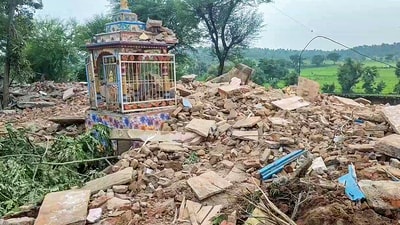 At least seven students died and 28 others sustained injuries after a portion of a government school building collapsed in Piplodi village of Jhalawar district of Rajasthan on Friday morning at around 7.45am when students were assembling for morning prayers (ANI) At least seven students died and 28 others sustained injuries after a portion of a government school building collapsed in Piplodi village of Jhalawar district of Rajasthan on Friday morning at around 7.45am when students were assembling for morning prayers (ANI)