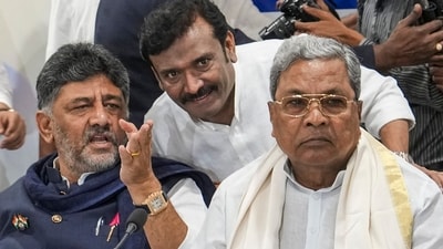 Bengaluru: Karnataka chief minister Siddaramaiah with deputy CM and state Congress President DK Shivakumar during the AICC OBC advisory council meeting, in Bengaluru. (PTI file) Bengaluru: Karnataka chief minister Siddaramaiah with deputy CM and state Congress President DK Shivakumar during the AICC OBC advisory council meeting, in Bengaluru. (PTI file)
