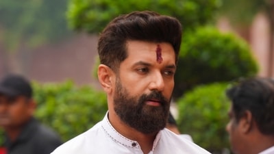 Union Minister Chirag Paswan during the first day of the Monsoon session of Parliament. (PTI) Union Minister Chirag Paswan during the first day of the Monsoon session of Parliament. (PTI)