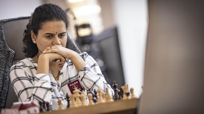 Batumi: India's Koneru Humpy reacts during a chess match at FIDE Women's World Cup 2025 (FIDE) Batumi: India's Koneru Humpy reacts during a chess match at FIDE Women's World Cup 2025 (FIDE)