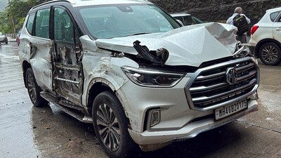 A massive accident took place on the Mumbai-Pune expressway near Adoshi tunnel under the Khopoli police station limits. (PTI) A massive accident took place on the Mumbai-Pune expressway near Adoshi tunnel under the Khopoli police station limits. (PTI)
