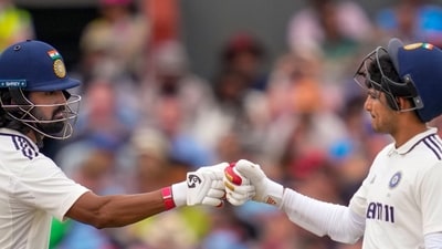 KL Rahul and Shubman Gill stitched together a partnership of 174* and building, stayign unbeaten through the second and third session when losing a wicket could easily have meant a rapid loss. Suddenly, India are in the contest to fight it out for a draw — but still a lot left to do. (PTI) KL Rahul and Shubman Gill stitched together a partnership of 174* and building, stayign unbeaten through the second and third session when losing a wicket could easily have meant a rapid loss. Suddenly, India are in the contest to fight it out for a draw — but still a lot left to do. (PTI)