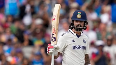 KL Rahul faced 210 deliveries on Day 4, and resiliently kept them all out. Joins Shubman Gill with over 500 runs thus far this series — but beyond runs, how long he can bat on the morning of Day 5 with the second new ball around the corner will be significant. (PTI) KL Rahul faced 210 deliveries on Day 4, and resiliently kept them all out. Joins Shubman Gill with over 500 runs thus far this series — but beyond runs, how long he can bat on the morning of Day 5 with the second new ball around the corner will be significant. (PTI)