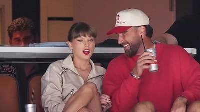 Taylor Swift publicly supports her boyfriend, Travis Kelce, by promoting Netflix's Happy Gilmore 2 on Instagram. (Nathan Denette/The Canadian Press via AP) (AP) Taylor Swift publicly supports her boyfriend, Travis Kelce, by promoting Netflix's Happy Gilmore 2 on Instagram. (Nathan Denette/The Canadian Press via AP) (AP)