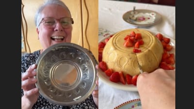 A Dutch woman used an Indian steel bowl to make dessert. (Instagram/prabhuvisha) A Dutch woman used an Indian steel bowl to make dessert. (Instagram/prabhuvisha)