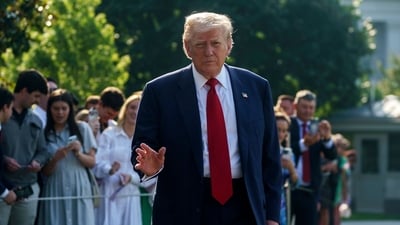 When Trump was addressing the media outside the White House, he was asked about Maxwell and Epstein's case. “People should really focus on how well the country is doing,” the President stated. (Bloomberg) When Trump was addressing the media outside the White House, he was asked about Maxwell and Epstein's case. “People should really focus on how well the country is doing,” the President stated. (Bloomberg)
