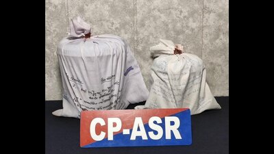 The seized items in police custody in Amritsar. (HT photo)
