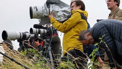 Members of the press at the Trump Turnberry golf course in South Ayrshire, Scotland, Saturday, July 26, 2025 as US President Donald Trump begins his five-day private trip to the country. (Robert Perry/PA via AP) (AP) Members of the press at the Trump Turnberry golf course in South Ayrshire, Scotland, Saturday, July 26, 2025 as US President Donald Trump begins his five-day private trip to the country. (Robert Perry/PA via AP) (AP)