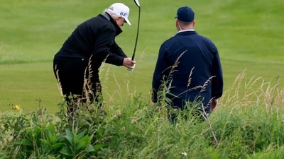 U.S. President Donald Trump golfs at Trump Turnberry resort in Turnberry, Scotland, Britain, July 26, 2025. REUTERS/Phil Noble (REUTERS)