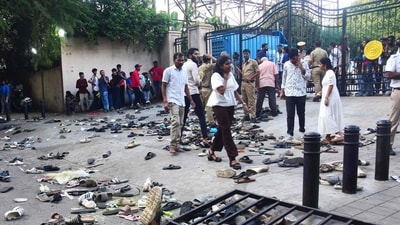 The M. Chinnaswamy Stadium in Bengaluru on June 4, 2025, after the deadly stampede. (AFP)