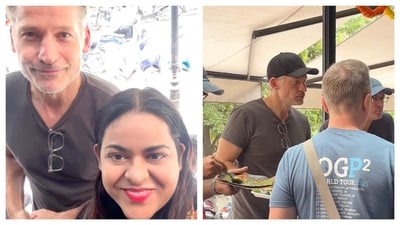 The Bengaluru woman couldn't resist a selfie with Nikolaj. The Bengaluru woman couldn't resist a selfie with Nikolaj.