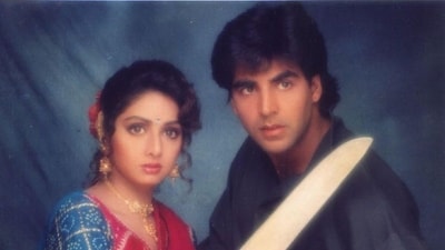 Sridevi starred alongside Akshay Kumar in the delayed film Meri Biwi Ka Jawab Nahi, which released in 2004. Sridevi starred alongside Akshay Kumar in the delayed film Meri Biwi Ka Jawab Nahi, which released in 2004.