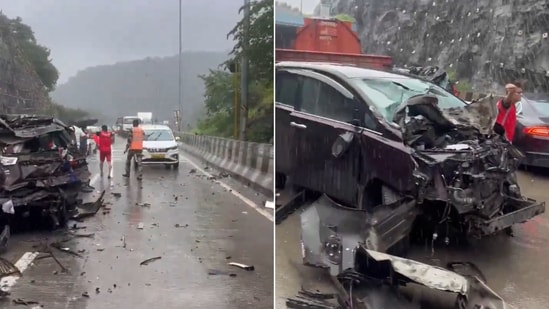A trailer truck rammed into at least 20 vehicles on the Mumbai Pune Expressway. (X)