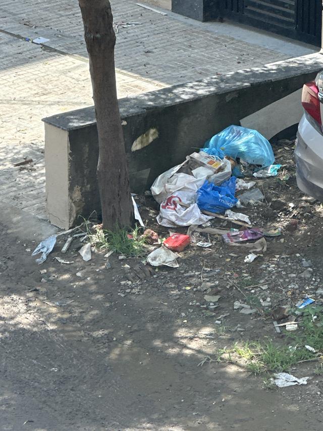 Illegally dumped garbage in a lane of Sector 46. (Parveen Kumar/HT Photo) Illegally dumped garbage in a lane of Sector 46. (Parveen Kumar/HT Photo)