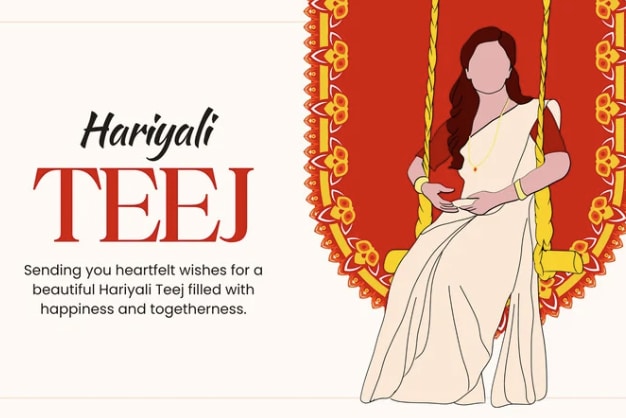 Happy Hariyali Teej 2025! (Canva) Happy Hariyali Teej 2025! (Canva)