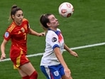 Spain's defender #07 Olga Carmona (L) and England's forward #11 Lauren Hemp challenge for the ball during the UEFA Women's Euro 2025 final football match between England and Spain at the St. Jakob-Park Stadium in Basel, on July 27, 2025. (Photo by Miguel MEDINA / AFP)