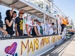 A Gaza-bound boat carrying pro-Palestinian activists and humanitarian aid left Sicily on July 13, 2025. A Gaza-bound boat carrying pro-Palestinian activists and humanitarian aid left Sicily on July 13, 2025.