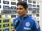 Shubman Gill during the post-match presentation Shubman Gill during the post-match presentation