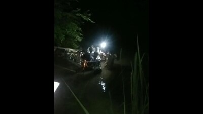 A rescue operation underway at the mishap site in Malaud, Ludhiana.