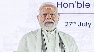 Prime Minister Narendra Modi takes part in the valedictory celebrations of the Aadi Thiruvathirai festival. (DPR PMO) Prime Minister Narendra Modi takes part in the valedictory celebrations of the Aadi Thiruvathirai festival. (DPR PMO)