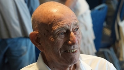 Harold Terens, a World War II veteran who fought in D-Day, celebrated his 102 birthday party on Saturday, (AP) Harold Terens, a World War II veteran who fought in D-Day, celebrated his 102 birthday party on Saturday, (AP)