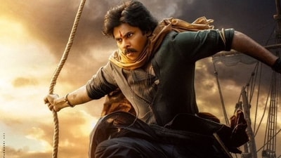 Hari Hara Veera Mallu box office collection day 3: Pawan Kalyan in a still from the movie. Hari Hara Veera Mallu box office collection day 3: Pawan Kalyan in a still from the movie.