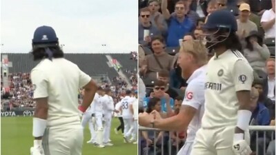 KL Rahul turns back to look at the umpire after Ben Stokes celebrates his dismissal without appealing (X) KL Rahul turns back to look at the umpire after Ben Stokes celebrates his dismissal without appealing (X)