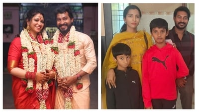 Madhampatty Rangaraj and Joy Crizildaa's surprise wedding and pregnancy announcement spark controversy due to claims from Rangaraj's first wife, Shruthi, who alleges they are still married. Madhampatty Rangaraj and Joy Crizildaa's surprise wedding and pregnancy announcement spark controversy due to claims from Rangaraj's first wife, Shruthi, who alleges they are still married.