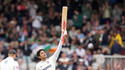 Indian captain Shubman Gill continued his remarkable series with the bat, bouncing back from a couple of quieter knocks to score a strong century. His fourth of the series, joint most by a captain in one single series in the history of Test cricket. (PTI) Indian captain Shubman Gill continued his remarkable series with the bat, bouncing back from a couple of quieter knocks to score a strong century. His fourth of the series, joint most by a captain in one single series in the history of Test cricket. (PTI)