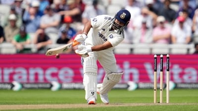 Rishabh Pant batted with fractured foot in the first innings of Manchester Test. (AP) Rishabh Pant batted with fractured foot in the first innings of Manchester Test. (AP)