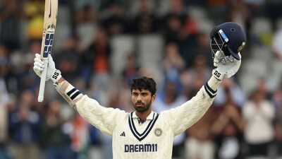 Washington registered his maiden Test match century — a feat a long time coming after two scores in excess of 85 where he remained unbeaten but couldn't get over the hump. First of many, India would hope. (AFP) Washington registered his maiden Test match century — a feat a long time coming after two scores in excess of 85 where he remained unbeaten but couldn't get over the hump. First of many, India would hope. (AFP)
