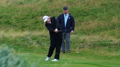 U.S. President Donald Trump golfs at Trump Turnberry resort in Turnberry, Scotland, Britain, July 27, 2025. REUTERS/Phil Noble (REUTERS)