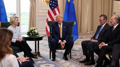 U.S. President Donald Trump and European Commission President Ursula von der Leyen announced a trade deal between the US and the EU. (REUTERS)