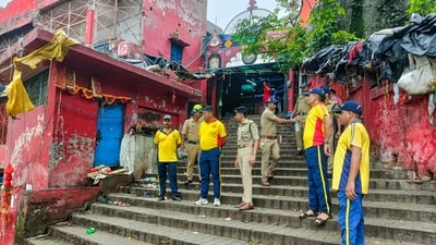 At least six people were killed and several others injured in a stampede at the Mansa Devi temple in Uttarakhand’s Haridwar on Sunday morning. (PTI) At least six people were killed and several others injured in a stampede at the Mansa Devi temple in Uttarakhand’s Haridwar on Sunday morning. (PTI)