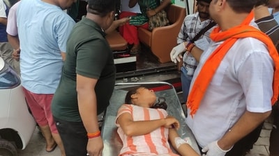 The stampede broke out around 9 am on the stairway route leading to the Mansa Devi temple. (HT Photo) The stampede broke out around 9 am on the stairway route leading to the Mansa Devi temple. (HT Photo)
