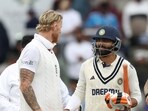 Ben Stokes and Ravindra Jadeja at the end of the fourth Test in Manchester Ben Stokes and Ravindra Jadeja at the end of the fourth Test in Manchester