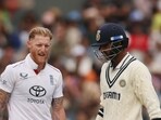 England's Ben Stokes reacts on Day 5.